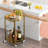 Bar Cart Gold Rolling Cart For Home,2 Tiers Bar Serving Cart Round Wine Cart With Handle, Metal Wine Rack And Casters, Serving Bar Trolley For Home Kitchen,Living Room,Christmas,New Year-114813677