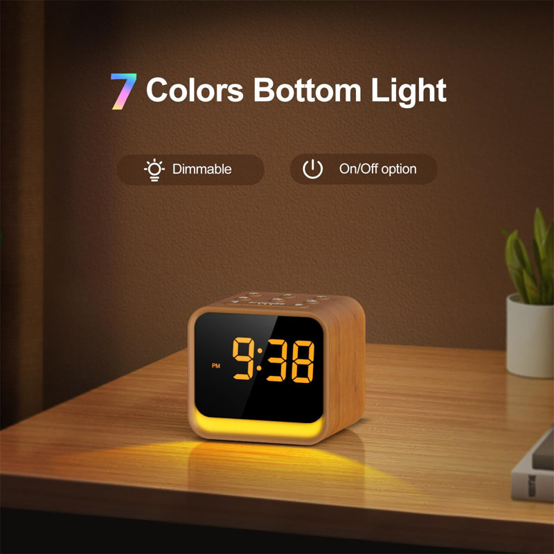 Digital Electric Tabletop Clock in Brown
