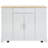Fluted Kitchen Island with Trash Can Storage Cabinet, Power Outlet, Internal Storage Rack, Rolling Kitchen Islands on 5 Wheels with 3 Drawer, 3 Open Side Racks for 10 Gallon Garbage Bin-1778679695