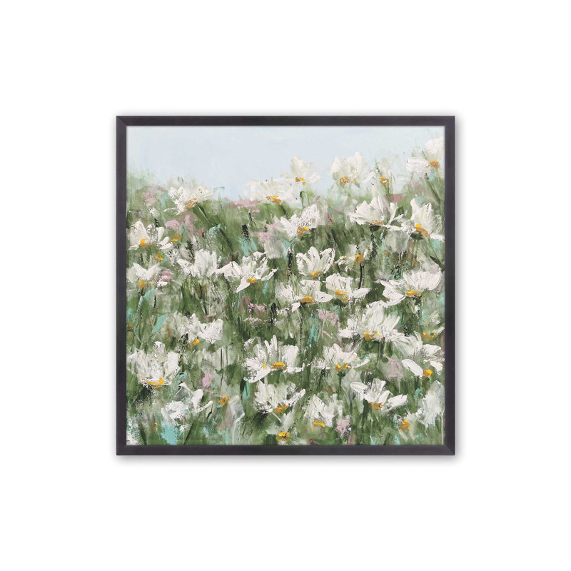 Field of Wild Daisies, reproduction sur toile, H 13,75 po x l 13,75 po, Zinc patiné