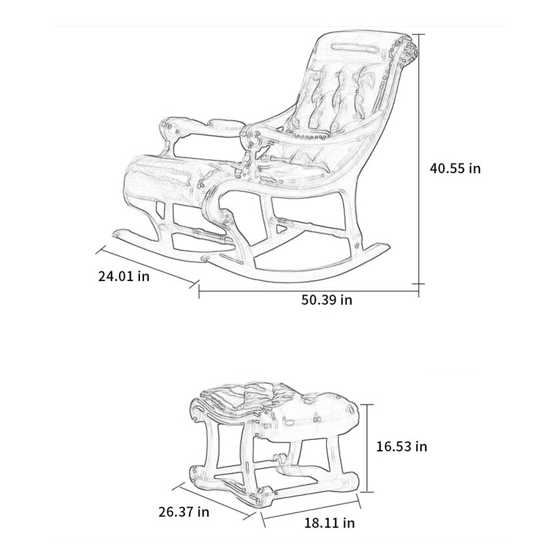 Chaise berçante en bois massif