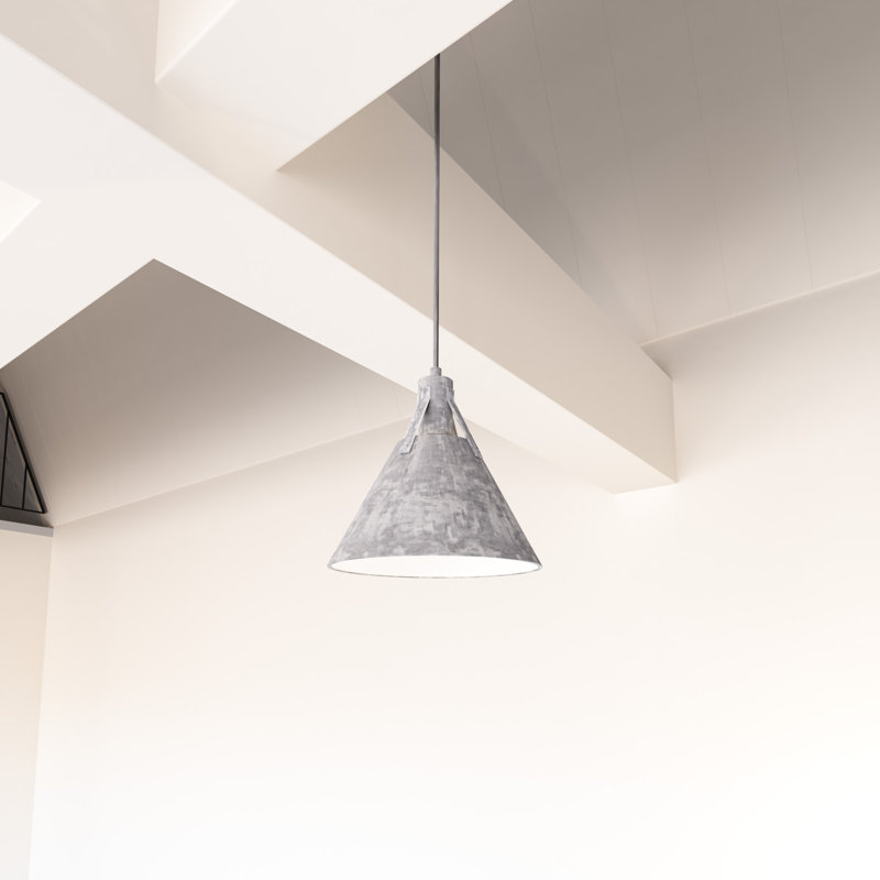 Luminaire suspendu conique à 1 lumière Archer, Acier