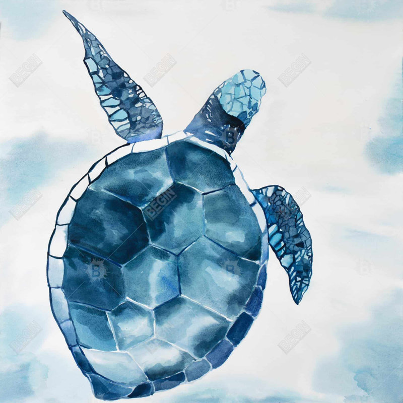 "Tortue bleue" sur toile