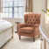 Button-Tufted Small Wingback Accent Chair with Rolled Arm and Thick Padded Cushion