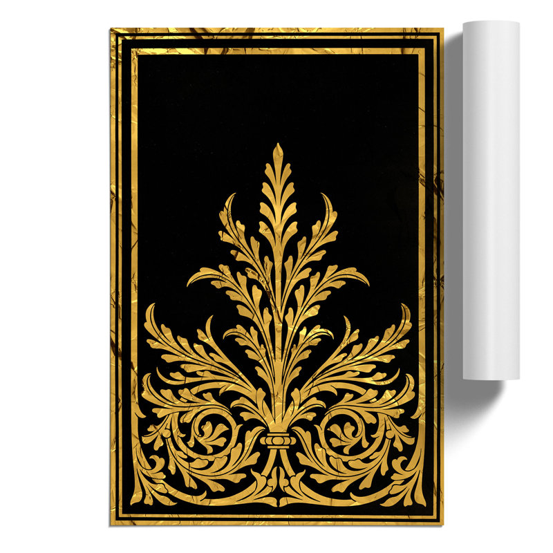 Golden Foil Relief - Unframed Graphic Art, 42cm H x 30cm W x 0.1cm D