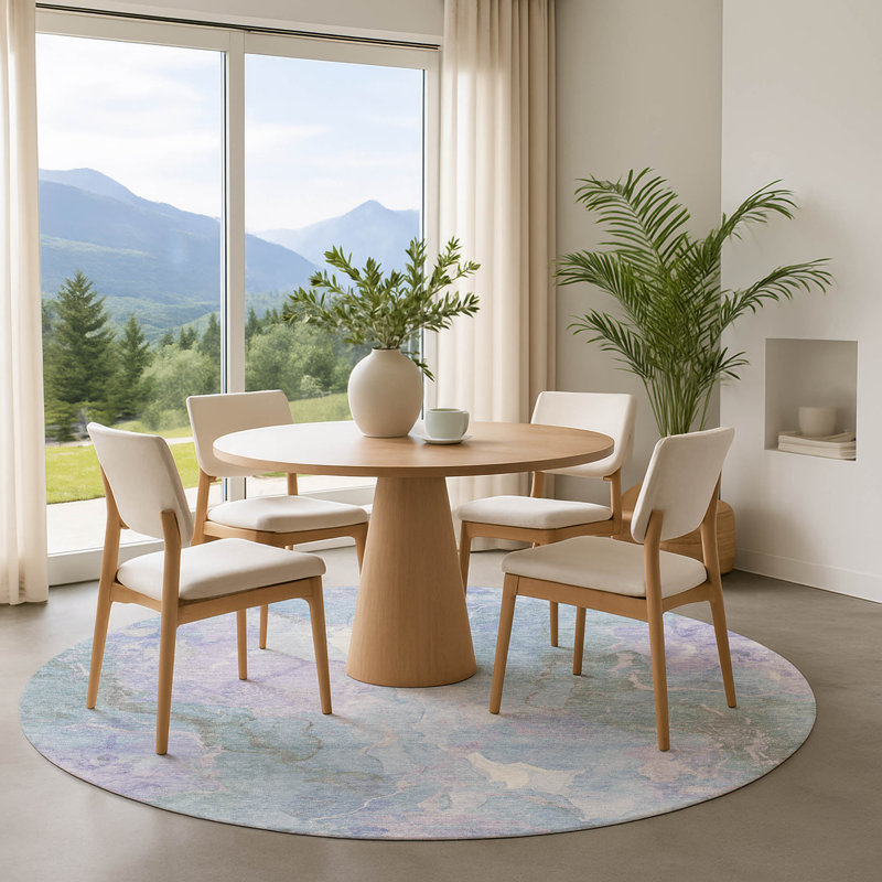 Premium Machine Washable Verlin AMF1785 Abstract Rug, Round 8'