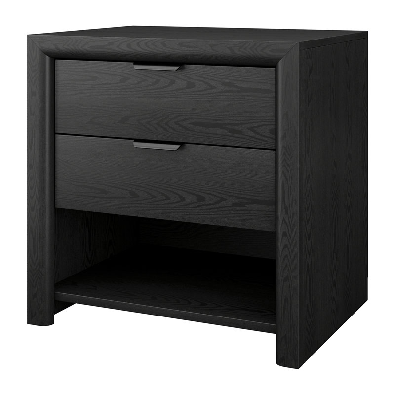 Table de chevet rectangulaire 24 po Clarice, Grain noir