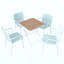 4 pièces Fauteuil empilable en PP pour une utilisation intérieure / extérieure - Dossier à lattes ergonomique avec table pliante multifonctionnelle intérieure / extérieure moderne - Plateau de table en PP avec pieds en métal-760872613