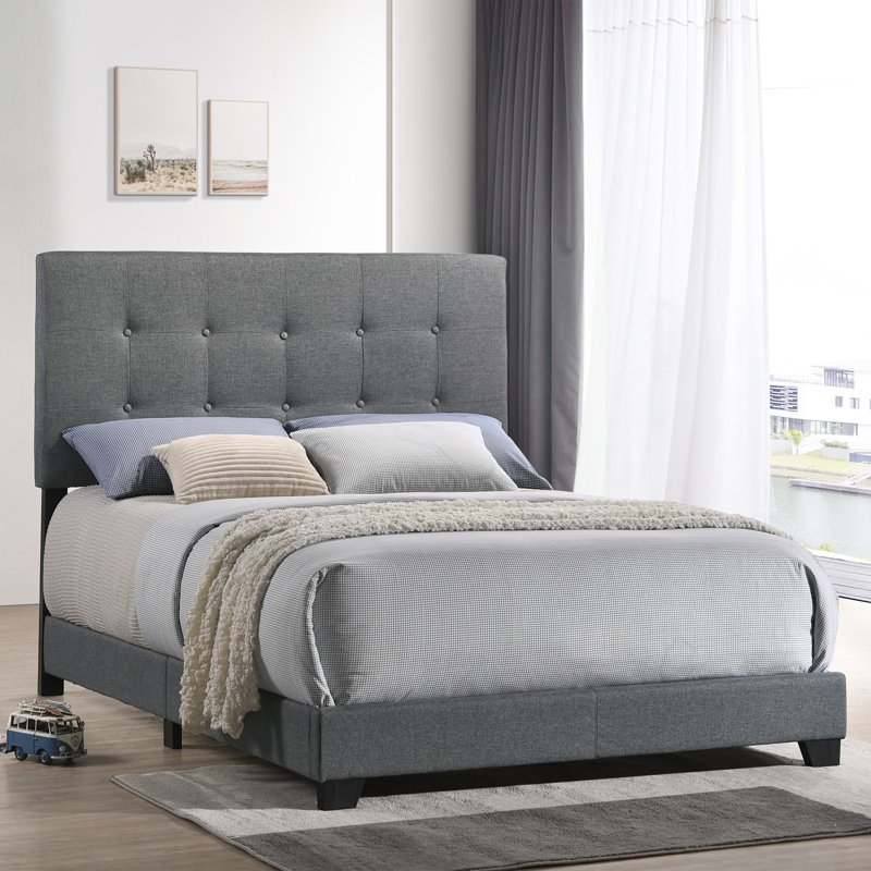 Blarney Tufted Upholstered Low Profile Standard Bed, Full
