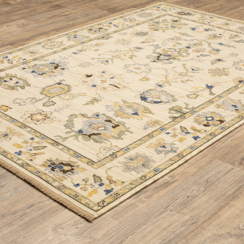 Tapis traditionnel beige / brun clair en laine Kuester, Rectangulaire 2 pi x 3 pi