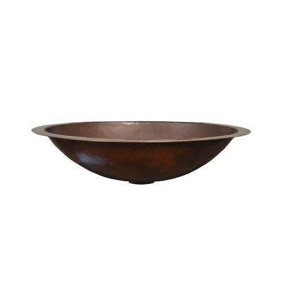 Classic 19" L x 16" W Hand-Hammered Copper Oval Undermount Bathroom Sink