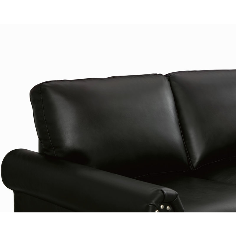 Fauteuil de salon en similicuir, Similicuir noir