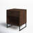 Wood Herringbone Nightstand with Drawer-2031384854