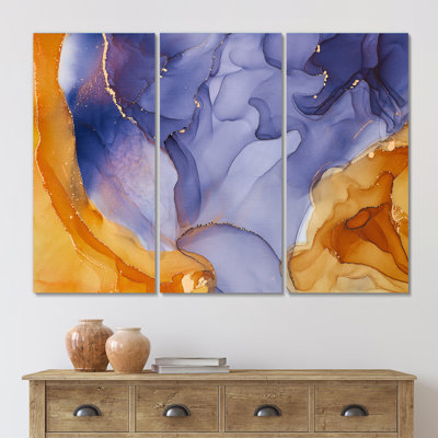 Impression sur toile mauve de luxe abstraite, «Mauve»
