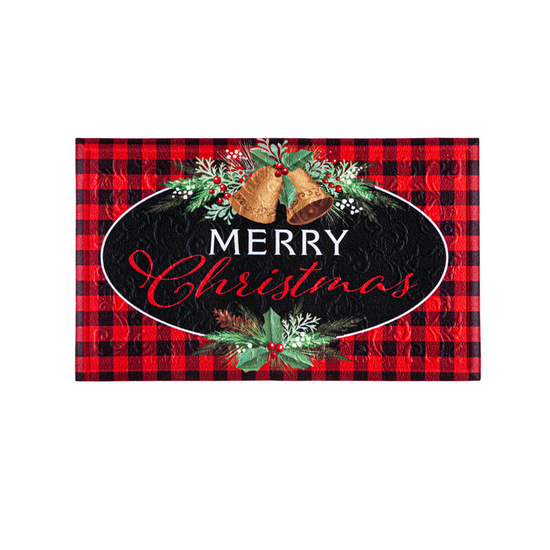 Joyeux Noël Diago 28 po x 16 po Tapis de porte antidérapant pour l'extérieur