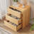 22.9" W 3 Drawer Mid-Century Modern, Wooden Dresser with Curved Profile and Fluted Design-1940011972