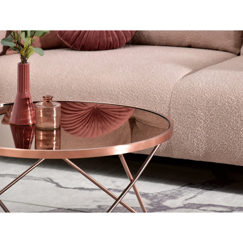Ailynn Abstract Coffee Table, Copper, Copper