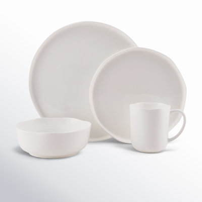 Mikasa Adelaide 16-Piece Lightweight Chip-Resistant Bone China Dinnerware Set, Service for 4