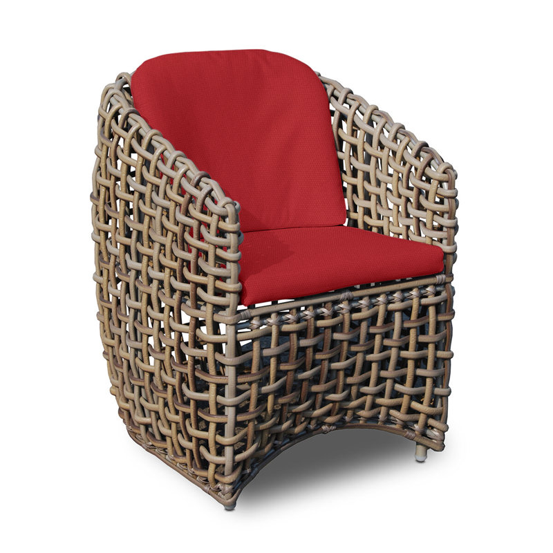 Dynasty Outdoor Dining Armchair, Canvas Navy Sunbrella® Canvas, Kubu Mushroom