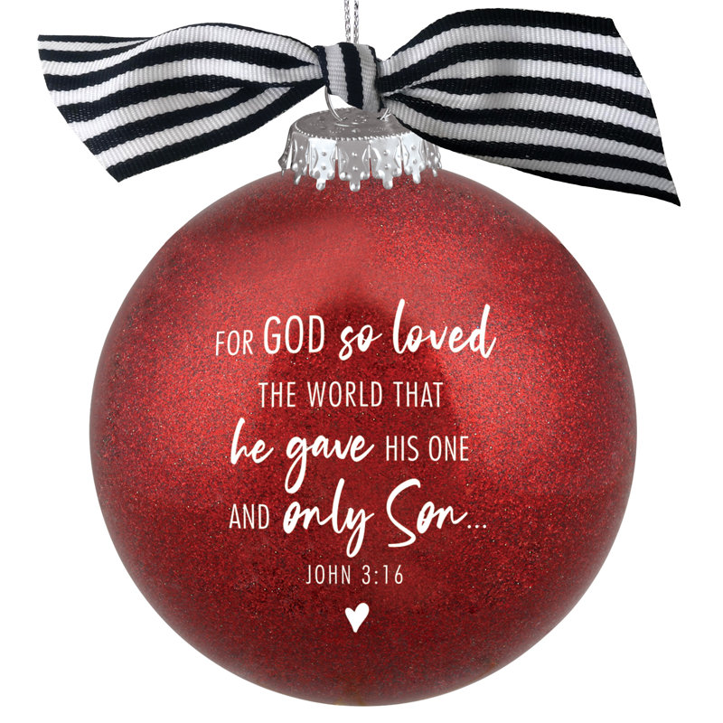 4'' Glass Religious & Spiritual Ball Ornament