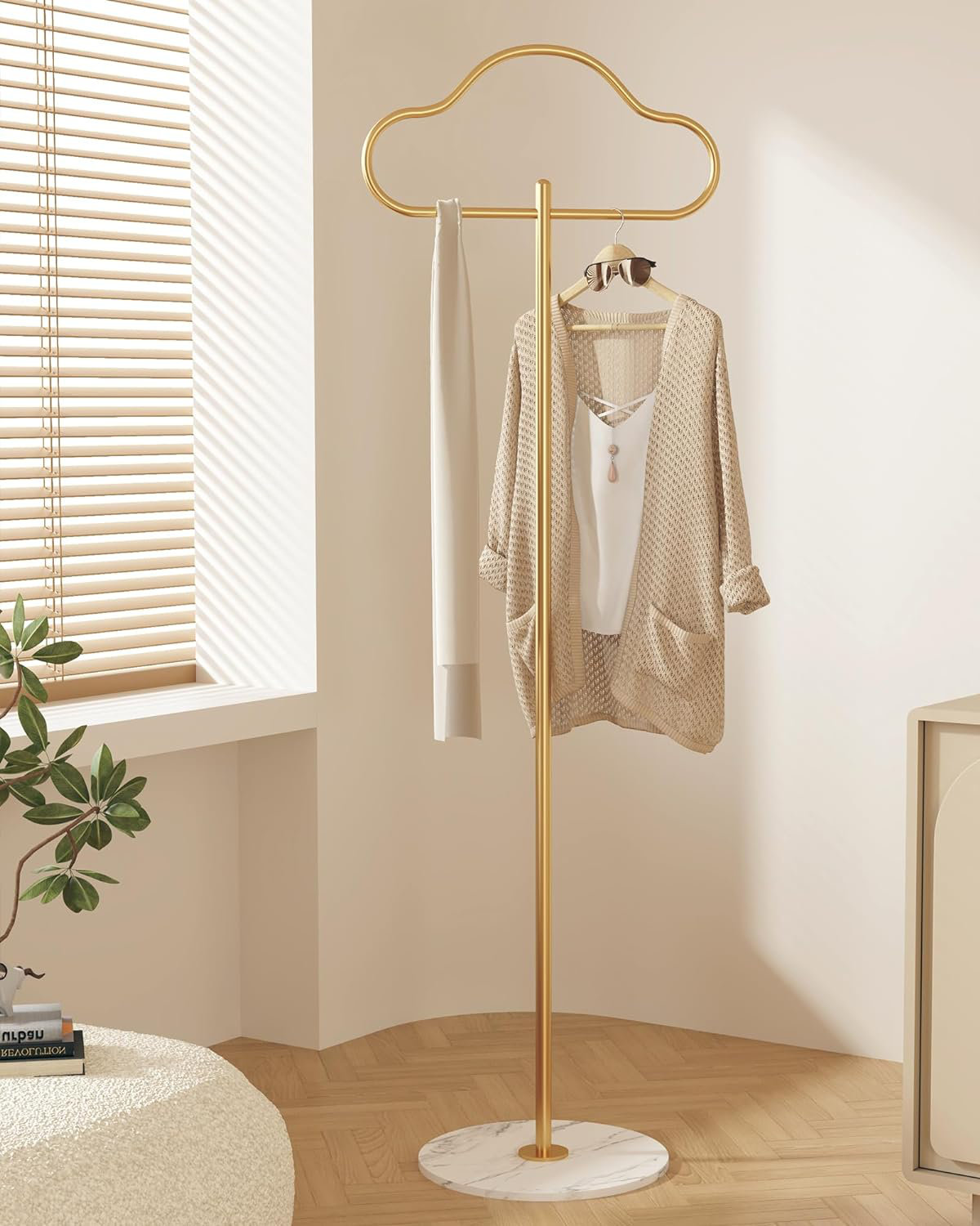 Orren Ellis Gold Clothing Rack,Modern Coat Rack Freestanding With
