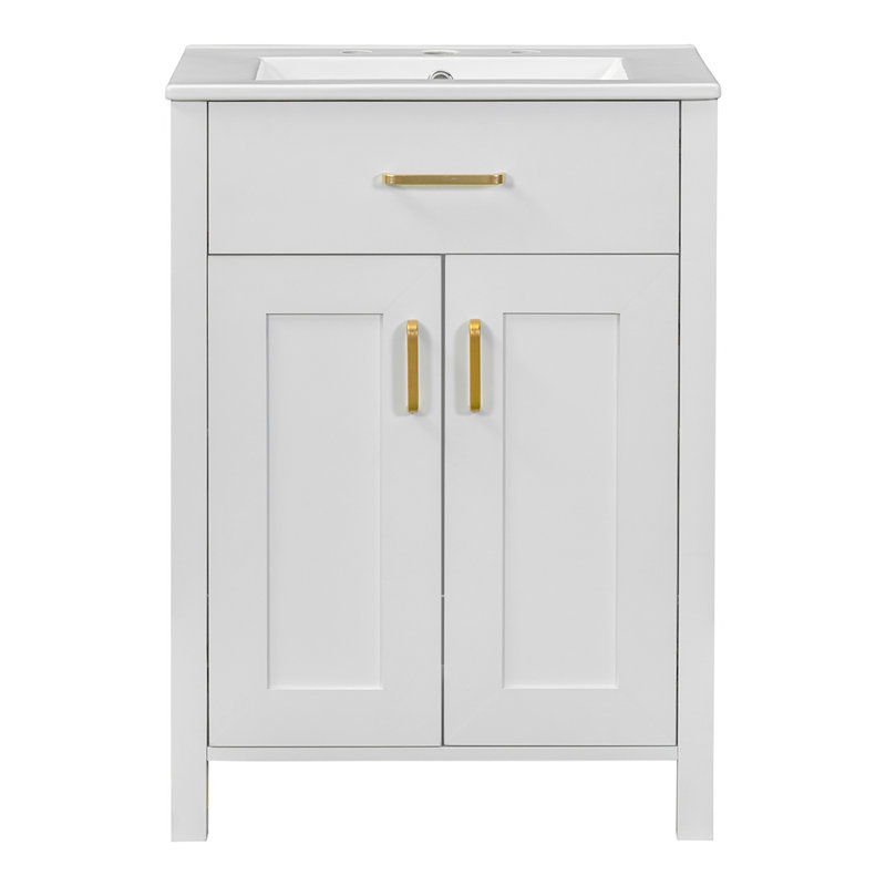 Meuble-lavabo simple 24,21 po avec plateau en bois manufacturé Kealee