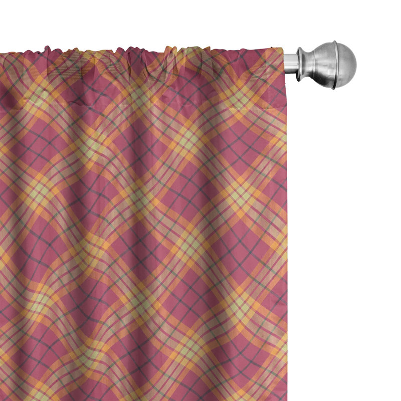 Plaid Semi-Sheer Rod Pocket Sliding Panel, 28" x 84"