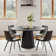 Modern Dining Room Sets, Pre-Assembly Round Dining Table Sets, Sintered Stone Tabletop Kitchen Dining Table Set With PU Upholstered Chairs