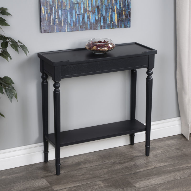 Aubrey Console Table, Distressed Plum Black