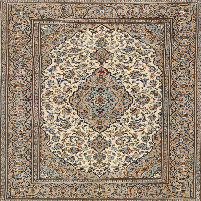 Tapis traditionnel rouge / beige Geocron, Rond 5 pi