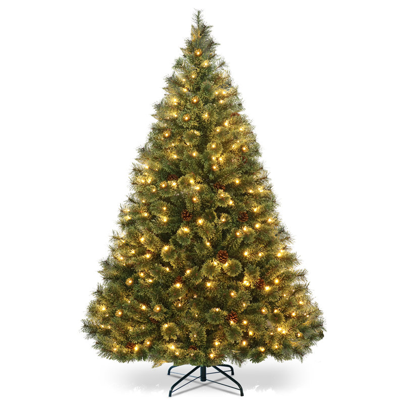 Arbre de Noël artificiel pin vert 6 pi avec 260 lumières claires / blanches