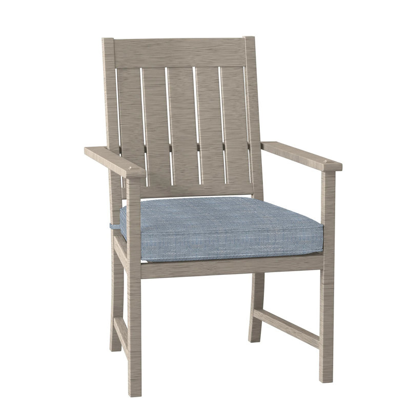 Croquet Patio Dining Armchair with Cushions, Oyster, Rollo Chambray, Welt