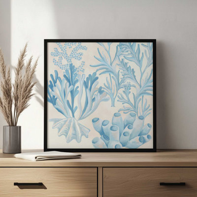 «Blue & White Underwater Foliage» par Cat Thurman Designs, reproduction d'art