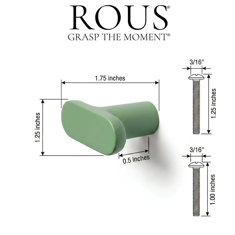 1.75" Oval Knob, Olive (Green)