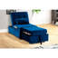 Chaise longue en velours bleu marine avec fonction réglable, oreiller fourni, pour espace de vie principal, 72 po de longueur, 27 po de largeur, 17 po de hauteur, 77 po de poids convertible, d'ingénierie