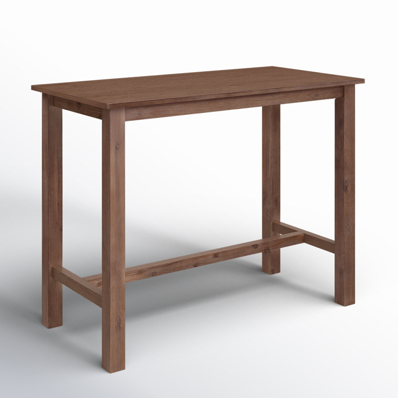 Lorraine Acacia Solid Wood Dining Table, Barnwood Wire-Brush