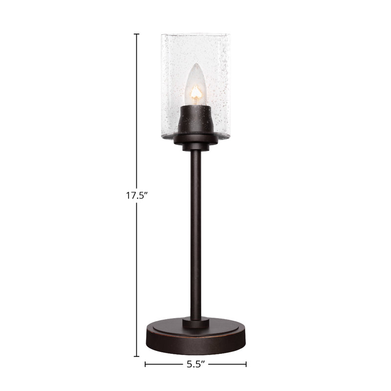 Aneka Accent Lamp Shown With 4" Glass, Clear, Dark Granite, Muslin Glass