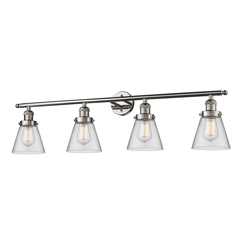 Éclairage de salle de bain à intensité variable 4 lumières Cone, Polished Chrome, Seedy