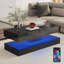 Table basse de 39,4 po moderne à DEL ultrabrillante avec 2 tiroirs de rangement, lumière centrale RVB de contrôle APP, imperméable et résistante aux égratignures-798845216-766275199-766274263