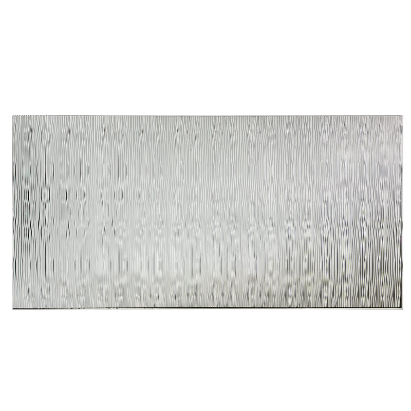Panneau mural décoratif vertical à motif de vagues en vinyle 4 pi x 8 pi FASÄDE, Aluminium brossé