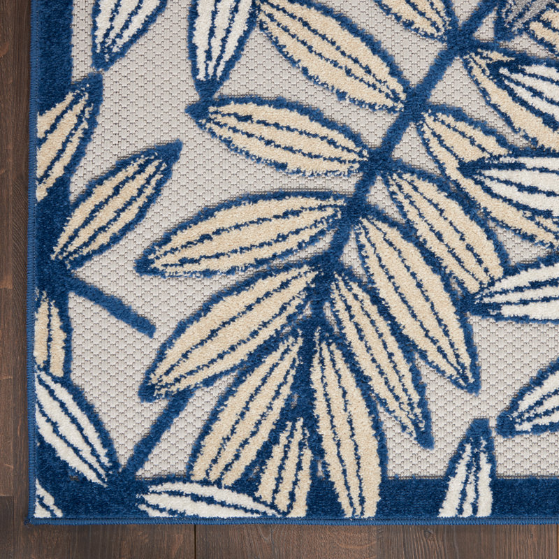 Adames Floral Indoor / Outdoor Rug, Rectangle 2'8" x 4'