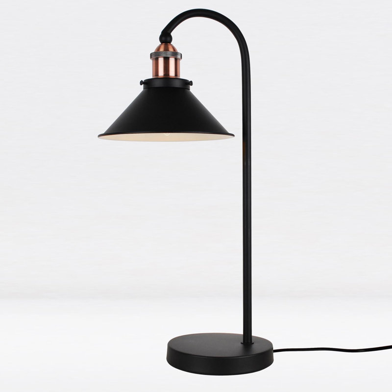 Gwenno Glass Table Lamp, Black, Black