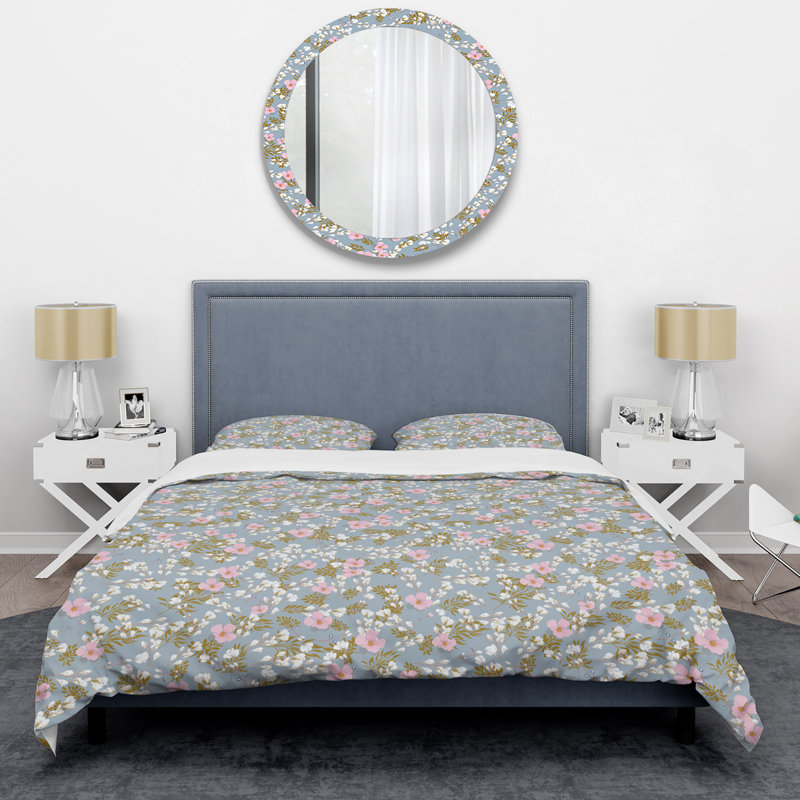 Floral in Small Flower - Ensemble de housse de couette floral - Polyester microfibre
