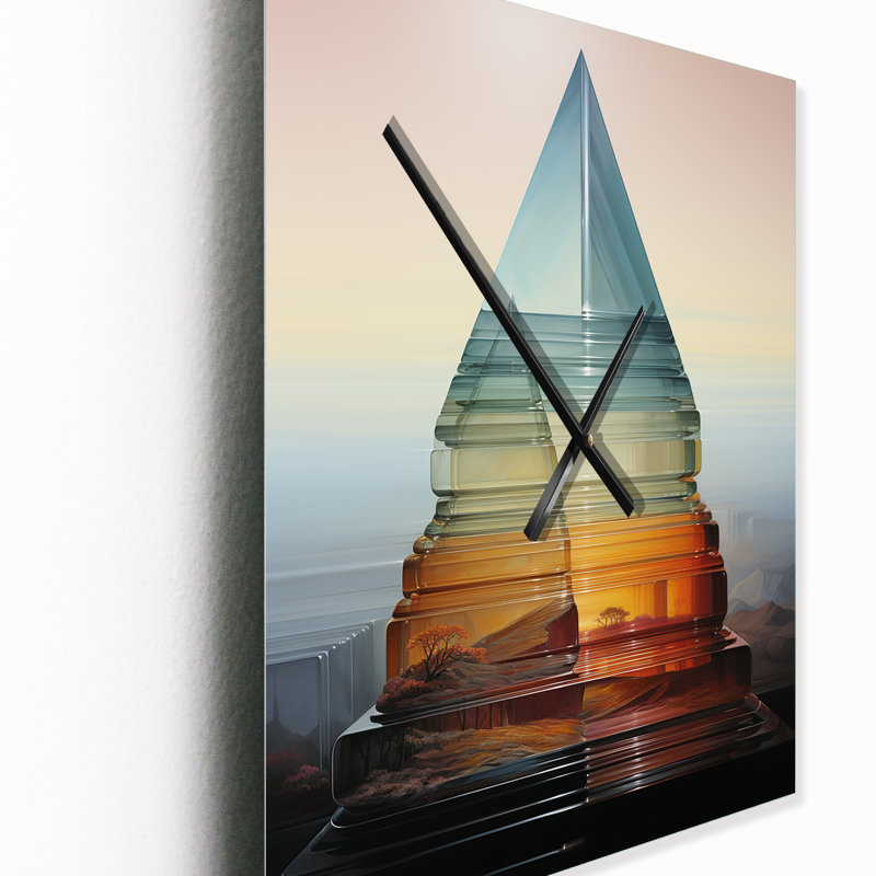 Hardedge Art Translucent Transitions - Horloge murale moderne abstraite, H 32 po x l 16 po x P 1 po