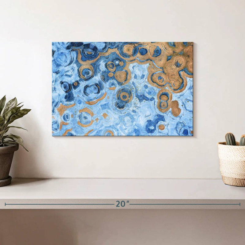 Avery abstrait mer bleue, H 8 po x l 12 po