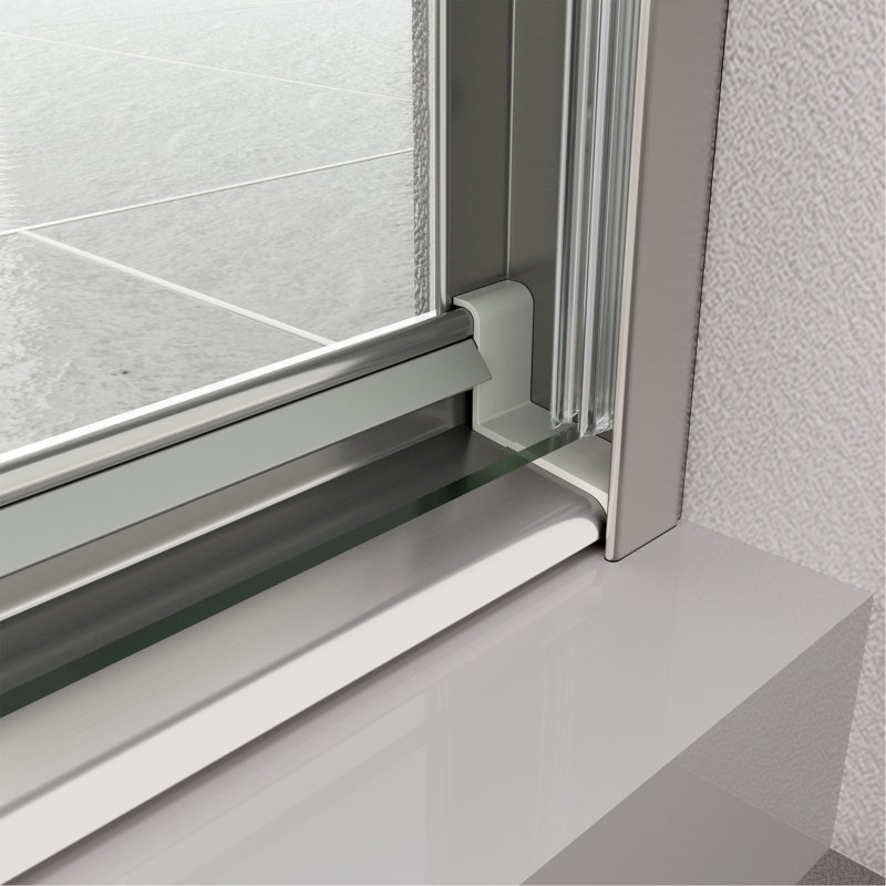Bypass Shower Door, Sliding Door, With 1/4" Tempered Glass, Chrome