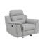 Fauteuil inclinable en cuir gris avec base lombaire en acier inoxydable Global United