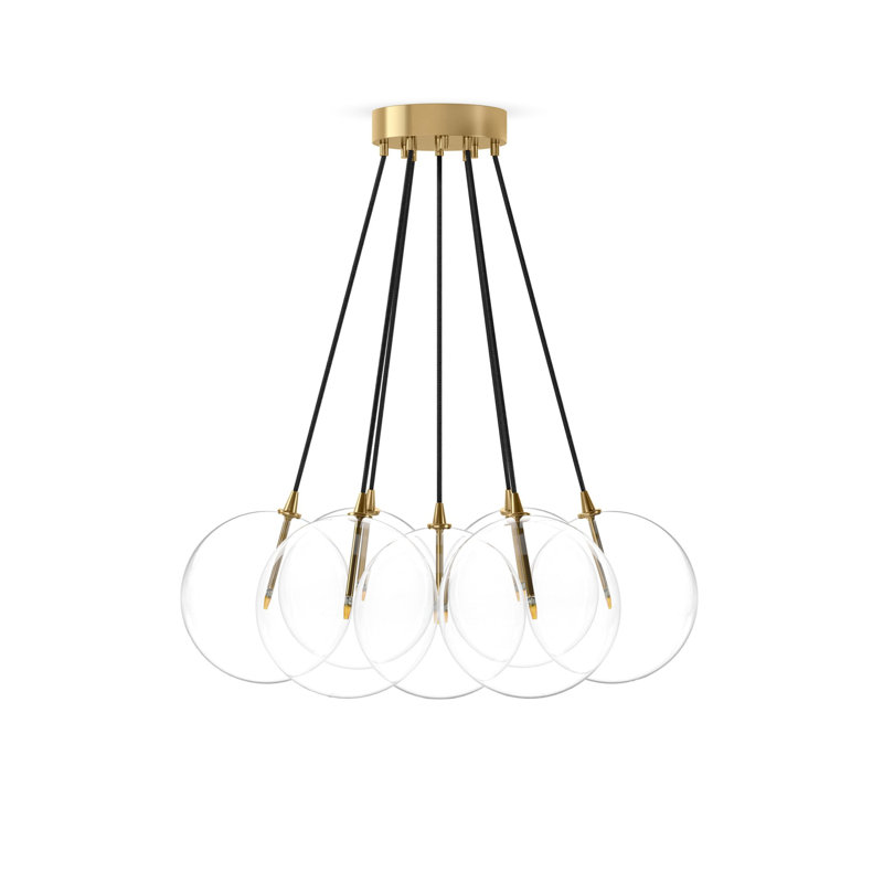 Cloud 7 - Light Chandelier, Burnished Brass