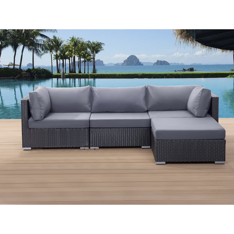 Elanna 225cm Wide Patio Sectional with Cushions