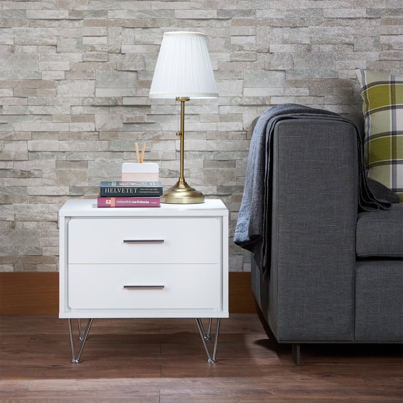 Avraham Rectangular Accent Table, White